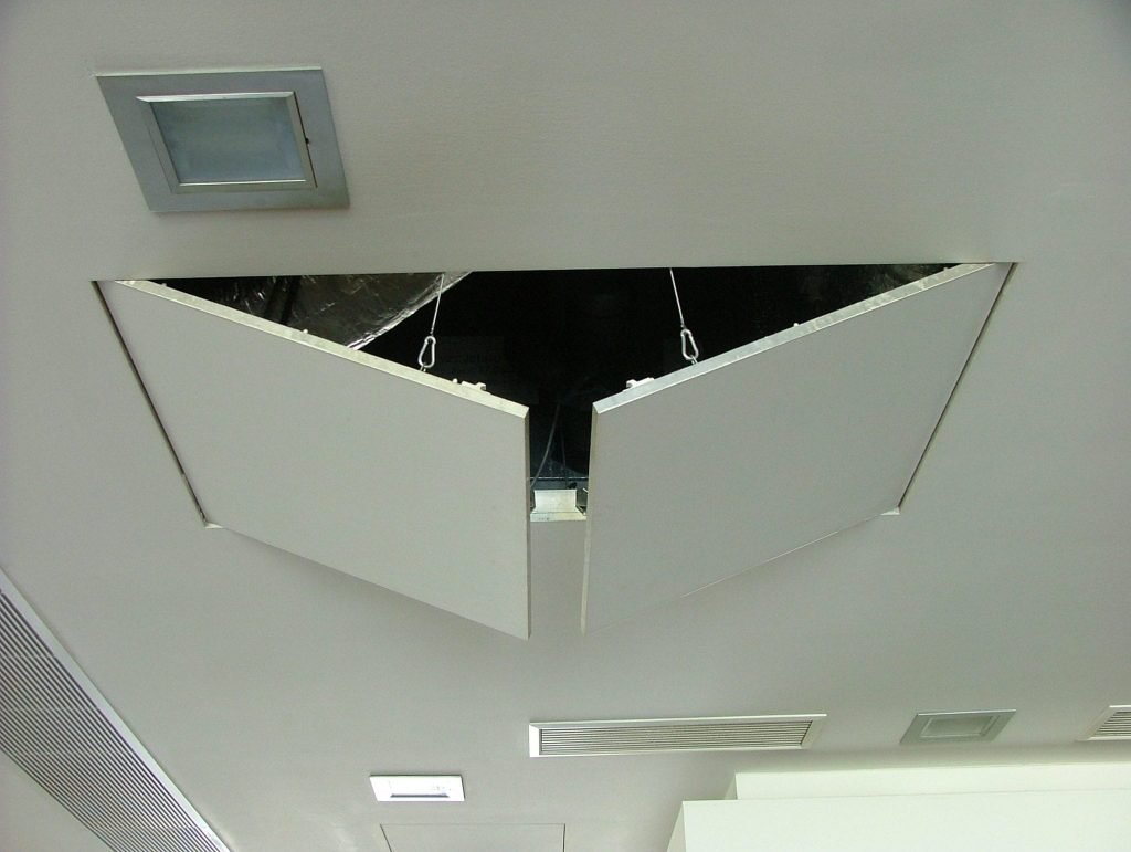 System F2 AK | Multi-Door Access Panel | Removable | Drywall Inlay - Installed In Ceiling Opened
